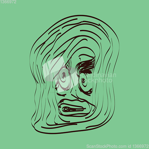 Image of Tree face vector or color illustration
