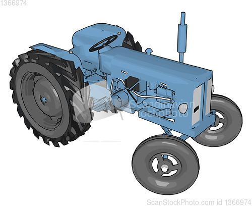 Image of Blue tractor vector illustration on white background