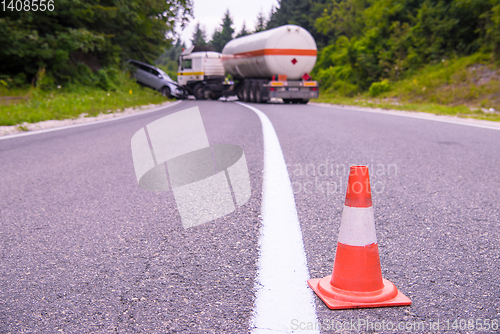 Image of Truck and Car crash accident