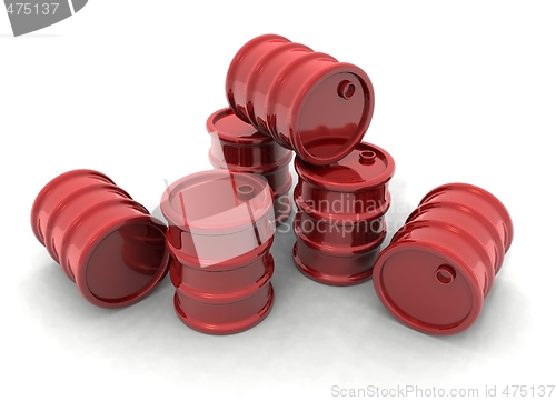 Image of red barrels