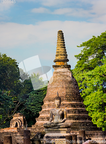 Image of Ancient pagoda at Sukhothai historical park,Thailand