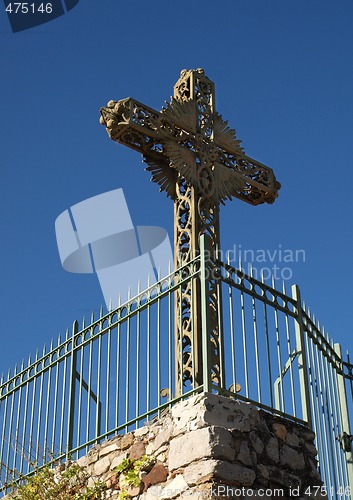 Image of cross in the blue sky