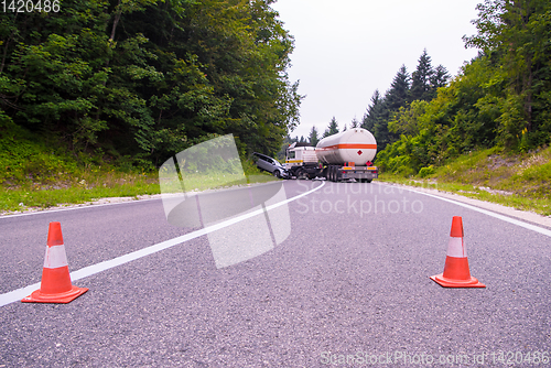 Image of Truck and Car crash accident