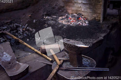 Image of Working tool at blacksmith traditional workshop