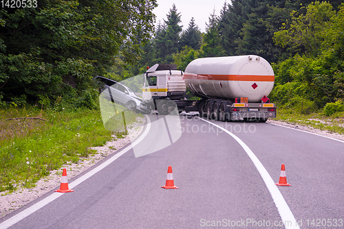 Image of Truck and Car crash accident