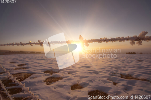 Image of winter landscape during sunset