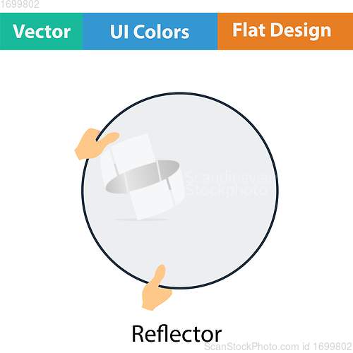 Image of Icon of hand holding photography reflector