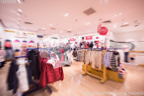 Image of blurred image of cloth store