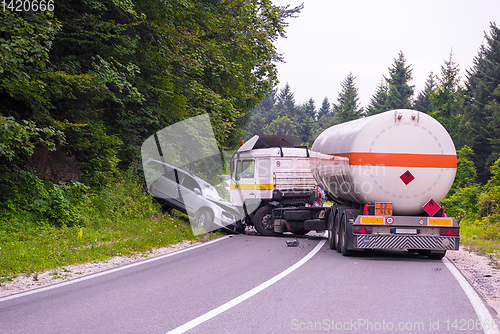 Image of Truck and Car crash accident