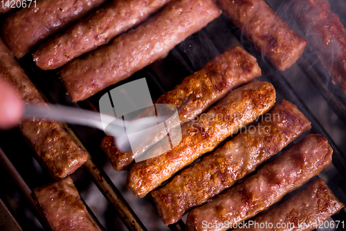 Image of delicious grilled meat on barbecue