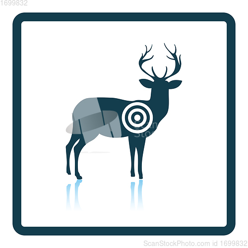 Image of Deer silhouette with target  icon