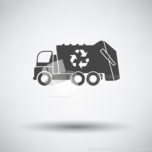 Image of Garbage car with recycle icon