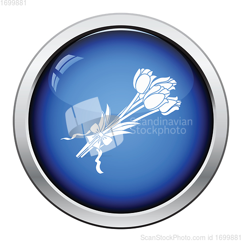 Image of Tulips bouquet icon with tied bow