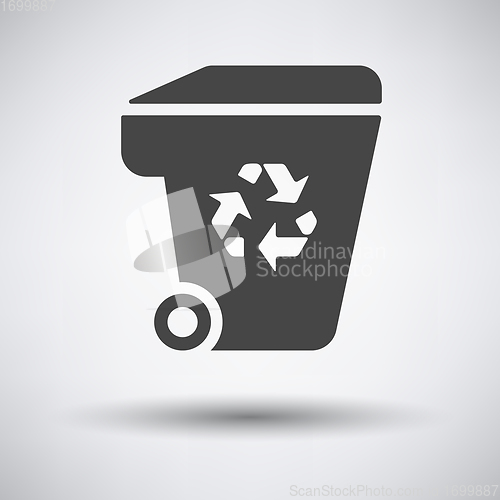 Image of Garbage container with recycle sign icon