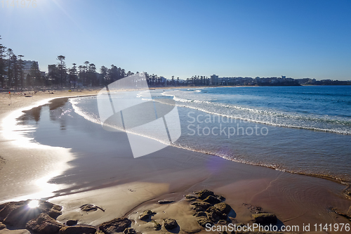 Image of Manly Beach at sunset, Sydney, Australia