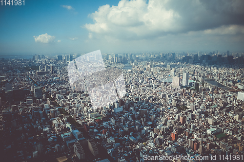 Image of Tokyo city skyline aerial view, Japan