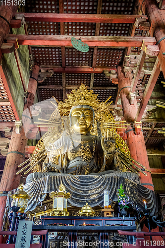 Image of Vairocana buddha in Daibutsu-den Todai-ji temple, Nara, Japan