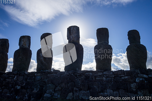 Image of Moais statues, ahu Tongariki, easter island