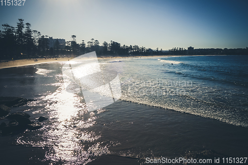 Image of Manly Beach at sunset, Sydney, Australia