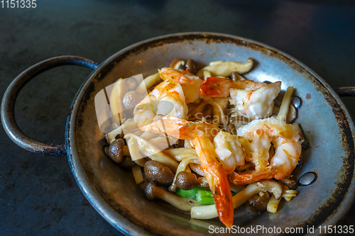 Image of Shrimp teppanyaki, japanese traditional hot plate food