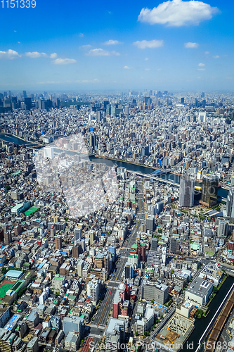 Image of Tokyo city skyline aerial view, Japan