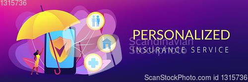 Image of On-demand insurance concept banner header.