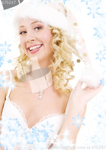 Image of cheerful santa helper girl