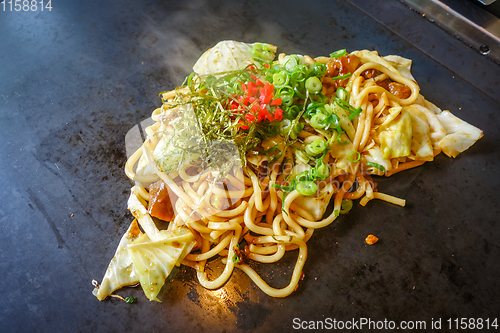 Image of Yakisoba teppanyaki, japanese traditional hot plate food