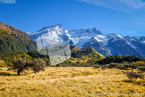 Image of Mount Cook valley landscape, New Zealand