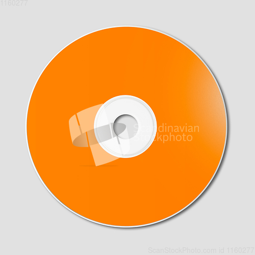 Image of Orange CD - DVD mockup template isolated on Grey