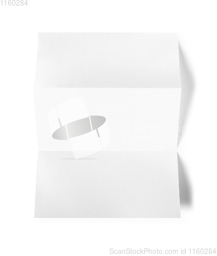 Image of Blank folded White A4 paper sheet mockup template