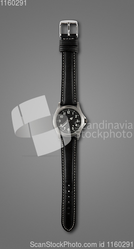 Image of Wrist watch isolated on dark grey background
