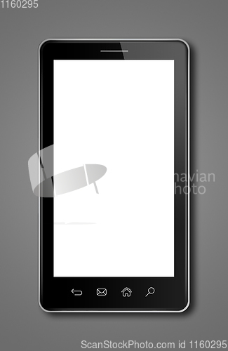 Image of smartphone, digital tablet pc template isolated on dark grey