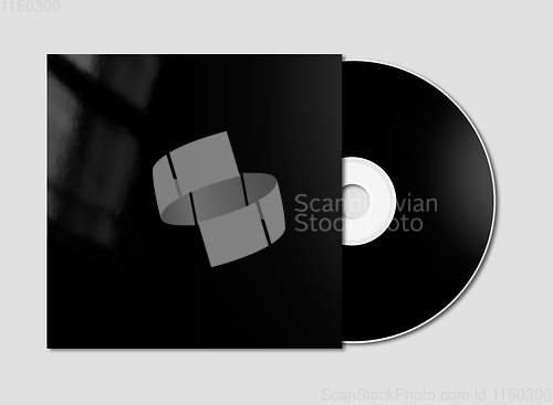 Image of Black CD - DVD mockup template isolated on Grey