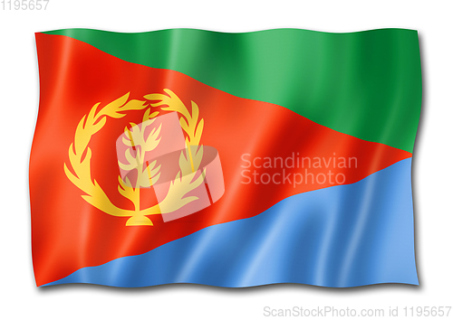 Image of Eritrean flag isolated on white