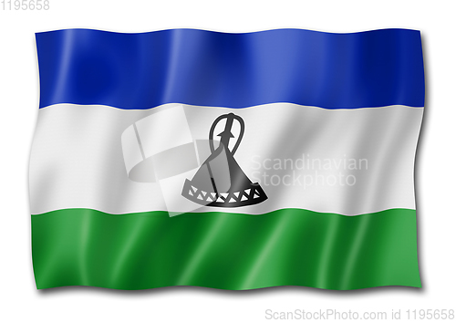 Image of Lesotho flag isolated on white