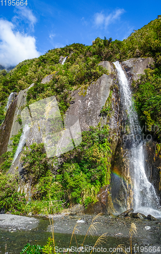 Image of Franz Josef glacier waterfalls, New Zealand