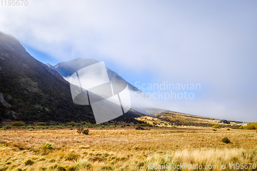Image of Mountain fields landscape in New Zealand