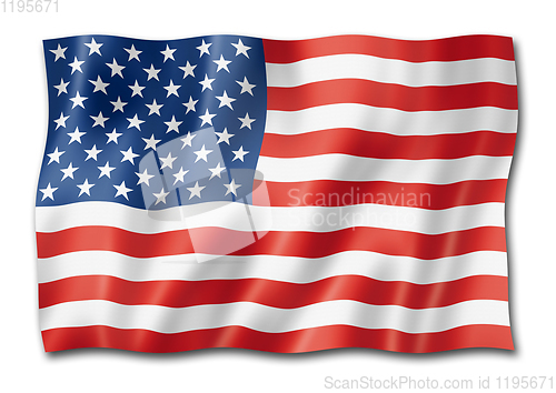 Image of United States flag isolated on white