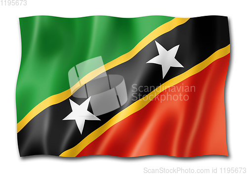 Image of Saint Kitts And Nevis flag isolated on white