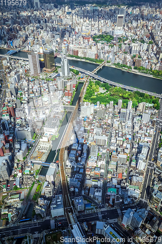 Image of Tokyo city skyline aerial view, Japan