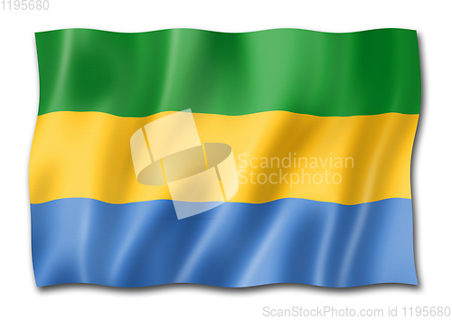 Image of Gabonese flag isolated on white