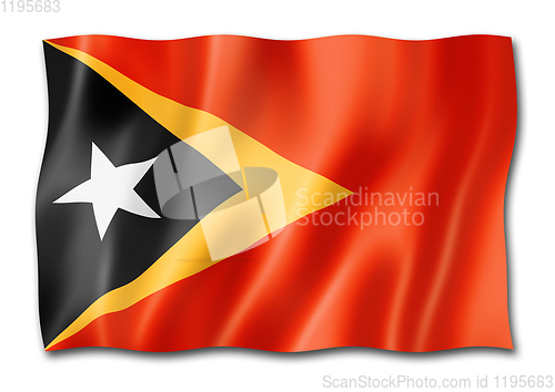 Image of East Timor flag isolated on white