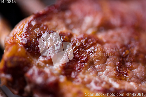 Image of delicious grilled meat on barbecue