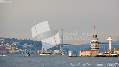 Image of Kiz Kulesi or Maiden\'s Tower in istanbul,Turkey
