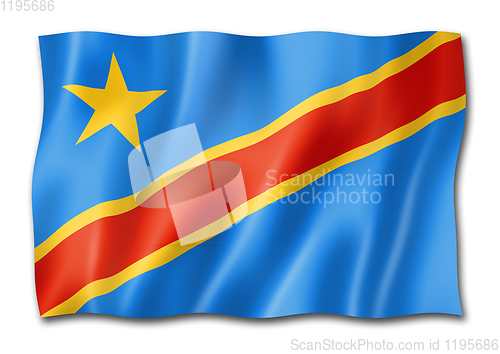 Image of Democratic Republic of the Congo flag isolated on white