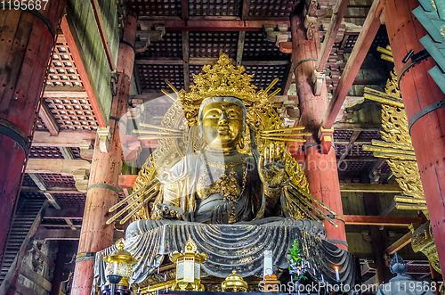 Image of Vairocana buddha in Daibutsu-den Todai-ji temple, Nara, Japan