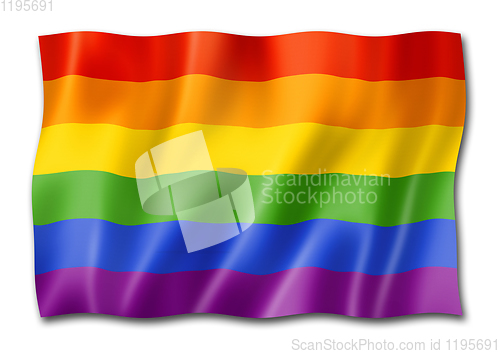 Image of Rainbow gay pride flag isolated on white