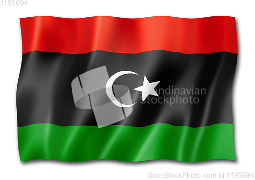 Image of Libyan flag isolated on white