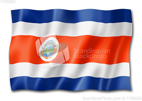 Image of Costa Rican flag isolated on white